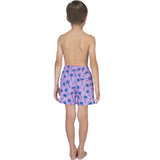 Tom & Teddy Boy's Palms Swim Trunk | Lavender & Blue