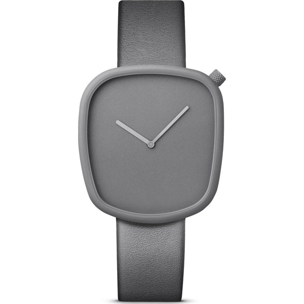 bulbul Pebble 04 Men's Watch | Titanium Coated Steel on Grey Italian Leather