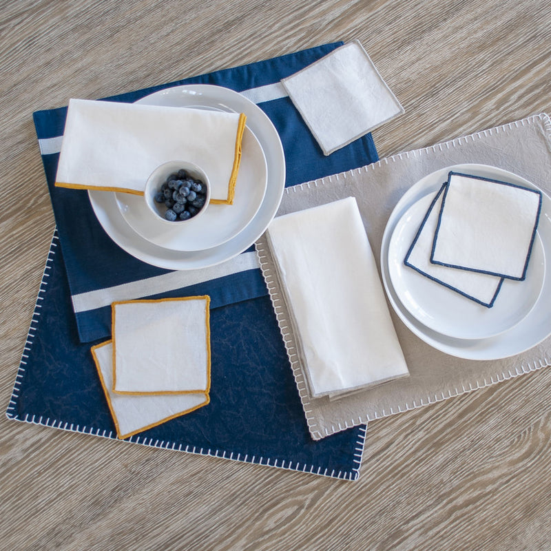 Zestt Monterey Set of 4 Organic Cotton Dinner Napkins | Navy