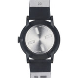 squarestreet SQ38 Plano Matte Black Stainless Steel Watch | Eggshell White/Black Leather  SQ38 PS-16