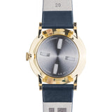squarestreet SQ38 Plano Polished Gold Stainless Steel Watch | Eggshell White/Navy Leather  SQ38 PS-08