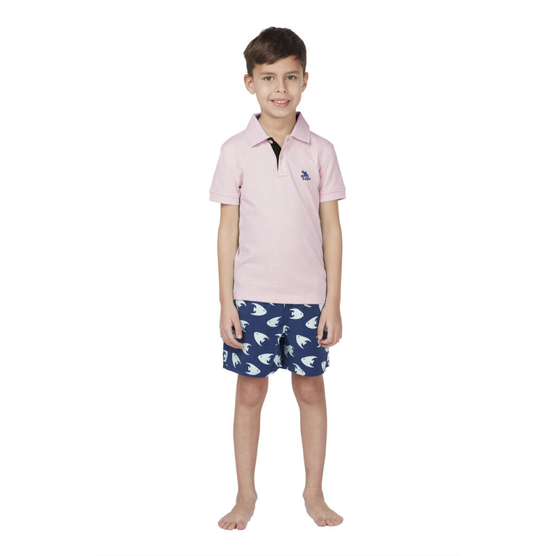 Tom & Teddy Kid's Polo Shirt | Pastel Pink