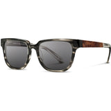 Shwood Prescott Acetate Fifty Fifty Sunglasses | Pearl Grey & Elm Burl / Grey