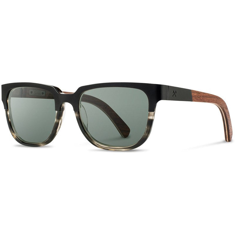 Shwood Prescott Titanium Fifty Fifty Sunglasses | Pearl Grey & Walnut / G15 Polarized
