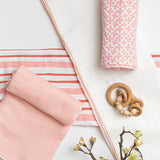 Zestt Sophie Organic Cotton Muslin Swaddle | Pink & White