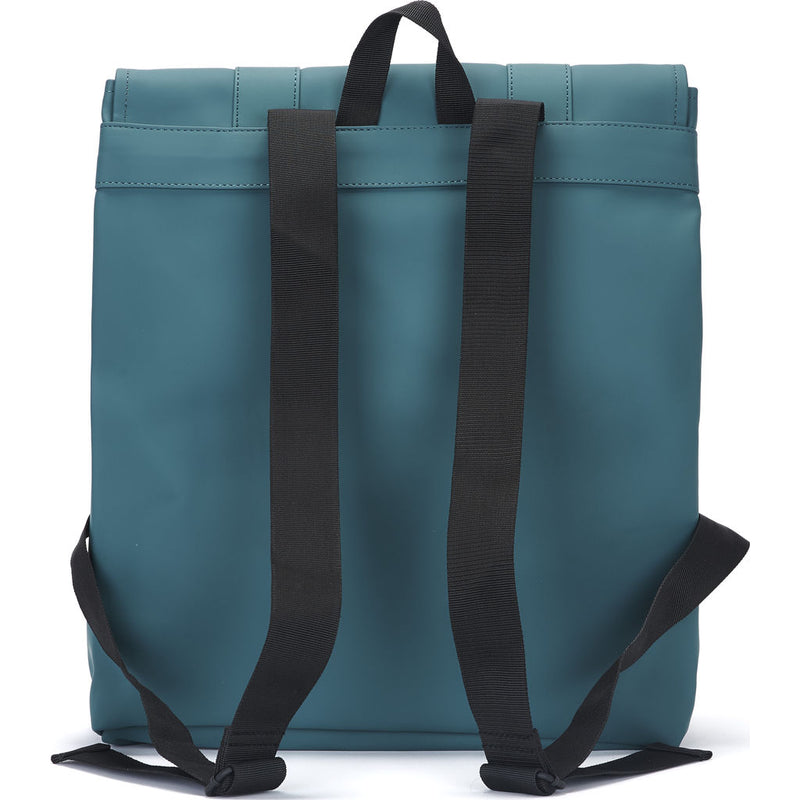 rains messenger backpack in dark teal both on the exterior and lining Rains 13000 unisex waterproof backpack