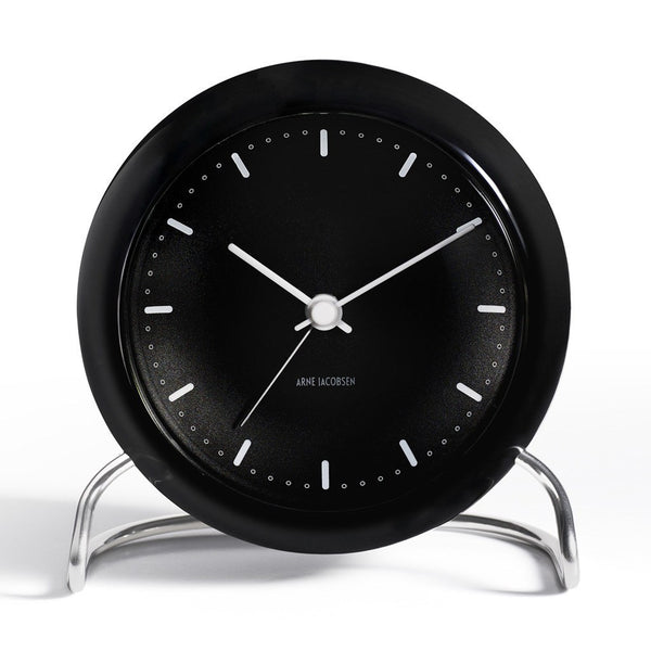 Arne Jacobsen City Hall Table Alarm Clock | Black/Black 43673