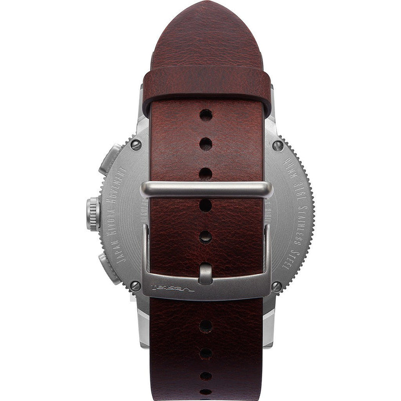 Vestal Retrofocus Chrono Watch | Brown/Silver/White/Italian Leather SLRCL004