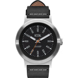 Vestal The Retrofocus Watch | Black/Silver/Black/Italian Leather SLR3L002