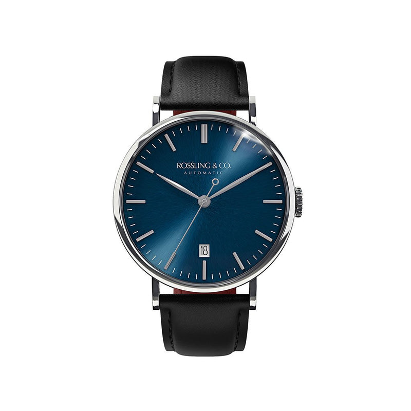 Rossling & Co. Metropolitan 40mm Automatic Watch | Blue/Date 