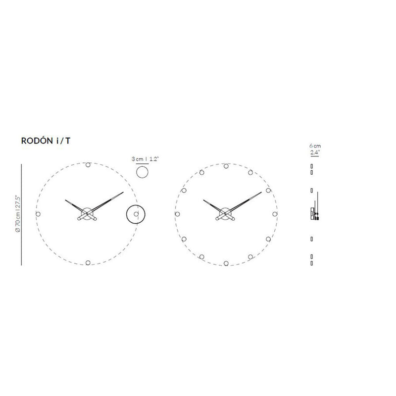 Nomon Rodon 4 G Wall Clock | Brass/Walnut