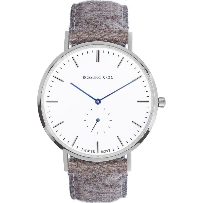 Rossling & Co. Classic 40mm Aberdeen Watch | Silver/White/Blue RO-001-003