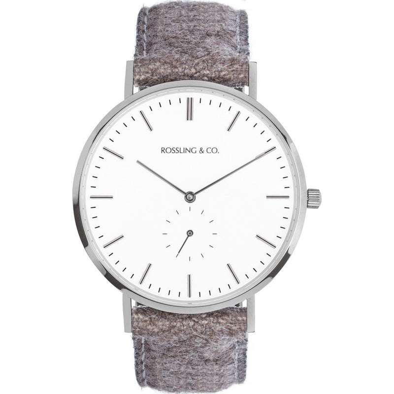 Rossling & Co. Classic 40mm Aberdeen Watch | Silver/White/Silver RO-001-008