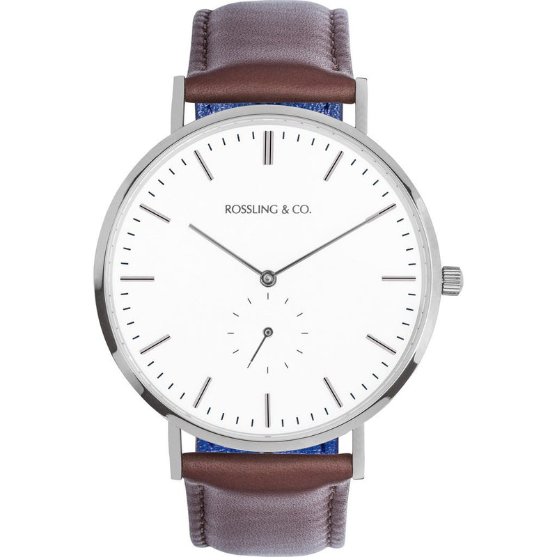 Rossling & Co. Classic 40mm Westhill Watch | Silver/White/Silver RO-001-010