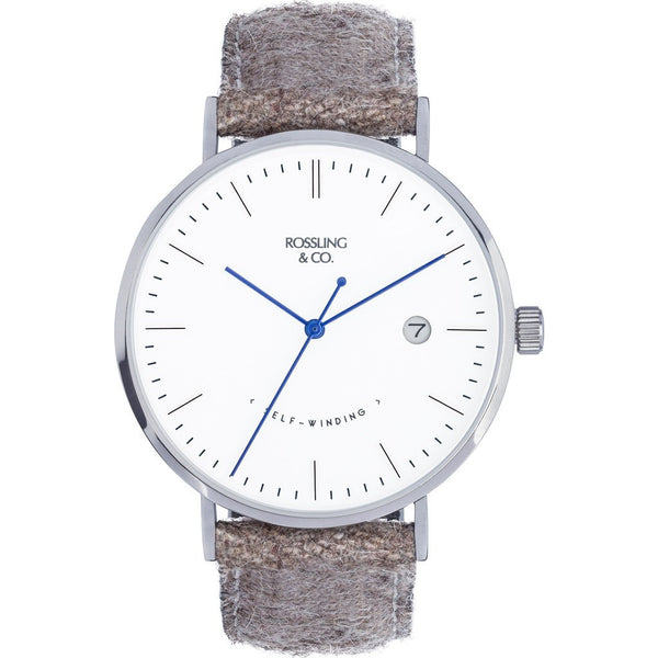 Rossling & Co. Classic Automatic Aberdeen Watch | Silver/White/Blue RO-002-003