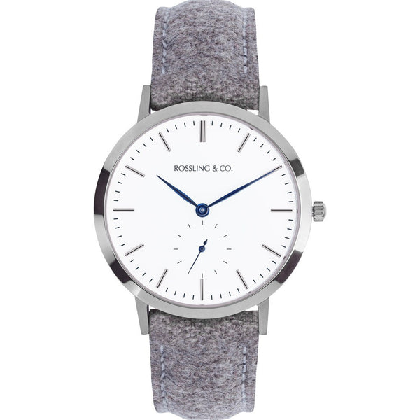 Rossling & Co. Modern 36mm Aberdeen Watch | Silver/White/Blue RO-003-007