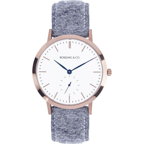 Rossling & Co. Modern 36mm Stirling Watch | Gold/White/Blue RO-003-014