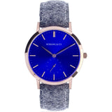Rossling & Co. Modern 36mm Stirling Watch | Gold/Sunburst Blue/Gold RO-003-016