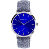 Rossling & Co. Modern 36mm Stirling Watch | Silver/Sunburst Blue/Silver RO-003-020