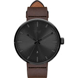 Vestal Roosevelt Italian Leather Watch | Dark Brown/Black