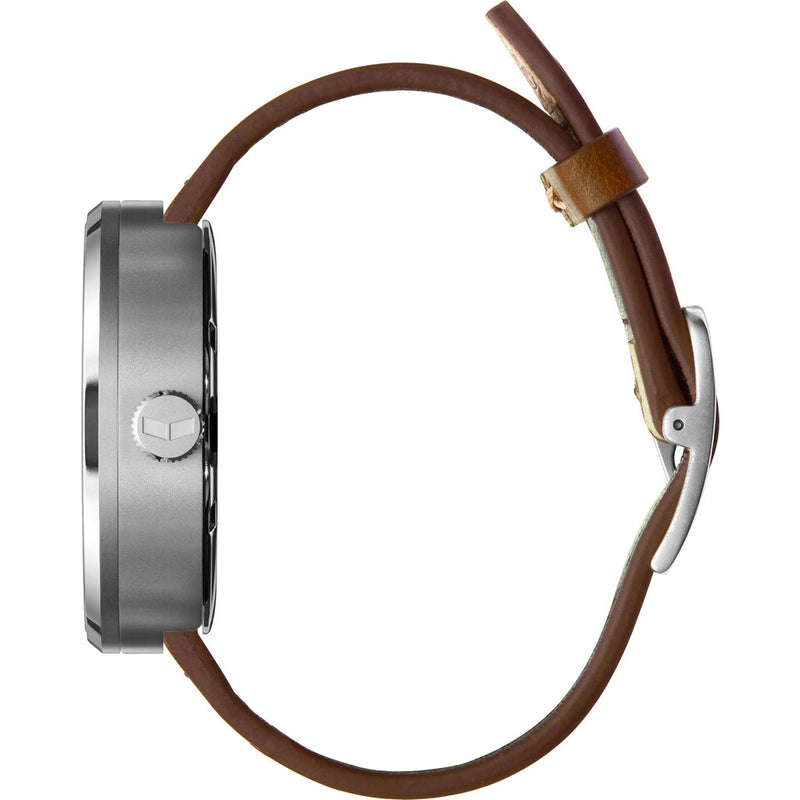 Vestal Roosevelt Italian Leather Watch | Brown/Silver/White