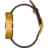 Vestal Roosevelt Italian Leather Watch | Dark Brown/Gold/Brown