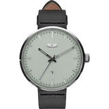 Vestal Roosevelt Italian Leather Watch | Black/Silver/Marine
