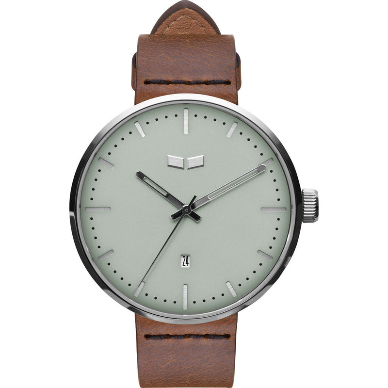 Vestal Roosevelt Italian Leather Watch | Brown/Silver/Marine