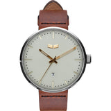 Vestal Roosevelt Italian Leather Watch | Cordovan/Silver/Marine-Gold