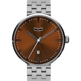 Vestal Roosevelt 5-Link Metal Watch | Silver/Brown