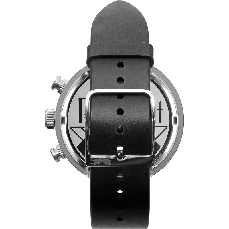 Vestal Roosevelt Chrono Italian Leather Watch | Black/Silver/Marine-Gold