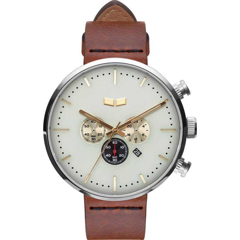 Vestal Roosevelt Chrono Italian Leather Watch | Cordovan/Silver/Marine-Gold