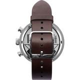 Vestal Roosevelt Chrono Italian Leather Watch | Dark Brown/Silver/Marine-Gold