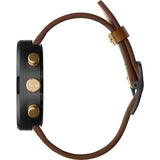 Vestal Roosevelt Chrono Italian Leather Watch | Brown/Gun-Gold
