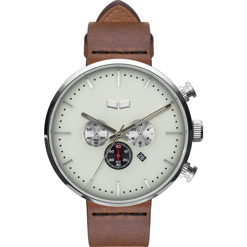 Vestal Roosevelt Chrono Italian Leather Watch | Brown/Silver/Marine