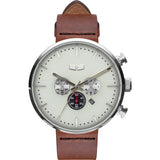 Vestal Roosevelt Chrono Italian Leather Watch | Cordovan/Silver/Marine