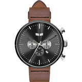 Vestal Roosevelt Chrono Italian Leather Watch | Brown/Gun-Silver