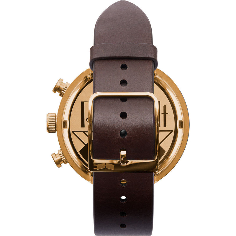 Vestal Roosevelt Chrono Italian Leather Watch | Dark Brown/Rosegold/Grey