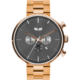 Vestal Roosevelt Chrono 3-Link Metal Watch | Rosegoldgrey