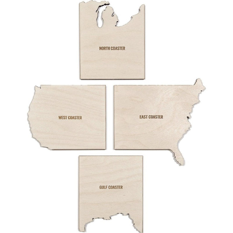 Reed Wilson Design Mixed Coaster 4 Piece Set | Baltic Birch CSTR4PCMIX