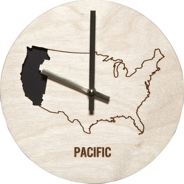 Reed Wilson Design Pacific Time Zone Clock | Baltic Birch CLK101