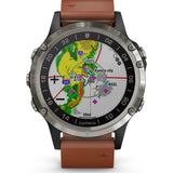 Garmin D2 Delta Aviation GPS Watch | Silver/Brown 010-01988-30 