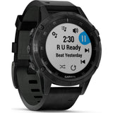 Garmin Fenix 5 Plus Sapphire Multisport GPS Watch | Black Leather 010-01988-06