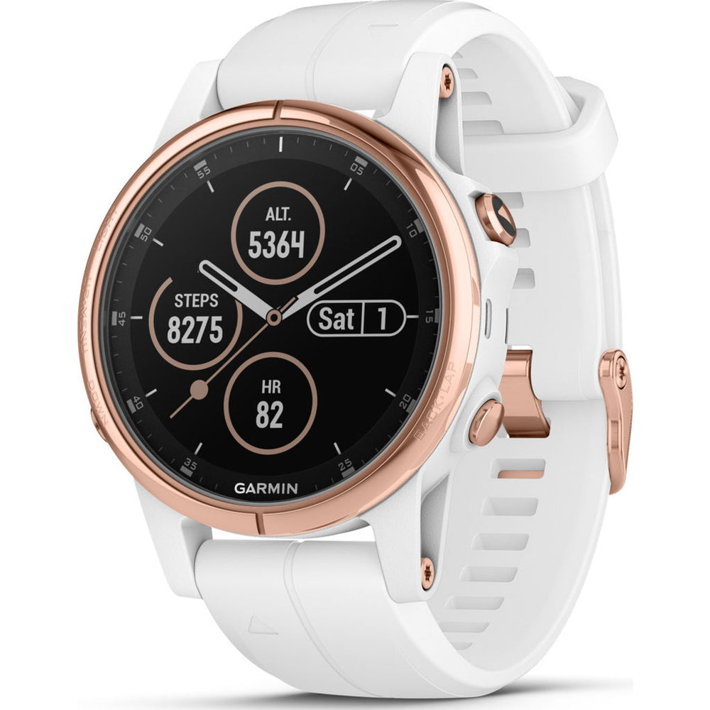 Garmin Fenix 5S Plus Sapphire Multisport GPS Watch, Rose Gold