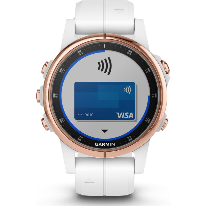 Garmin Fenix 5S Plus Sapphire Multisport GPS Watch | Rose Gold/White 010-01987-06