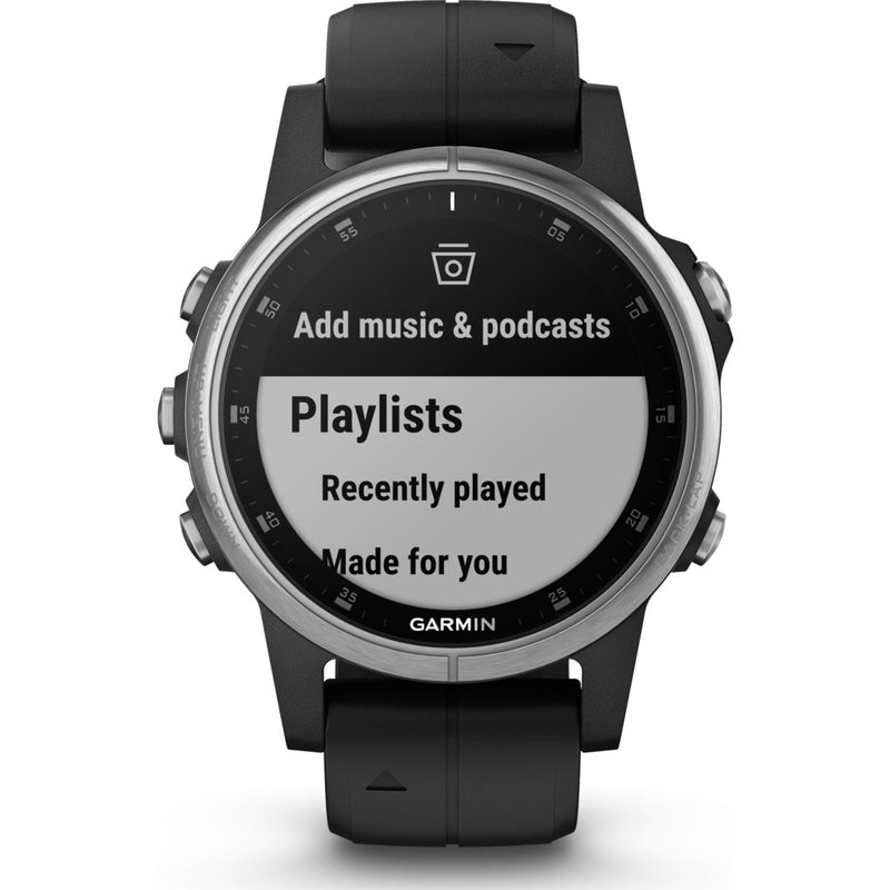 Garmin Fenix 5S Plus Multisport GPS Watch | Silver/Black