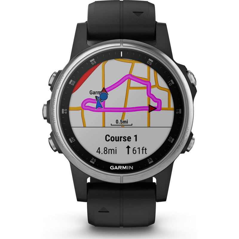 Garmin Fenix 5S Plus Multisport GPS Watch | Silver/Black