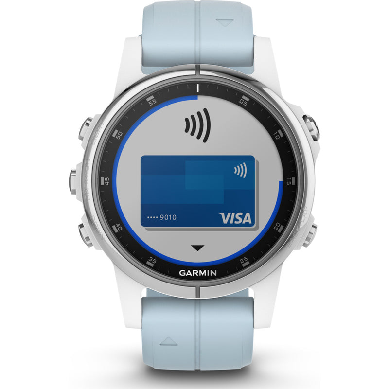 Garmin Fenix 5S Plus Multisport GPS Watch| White/ Sea Foam- 010-01987-22