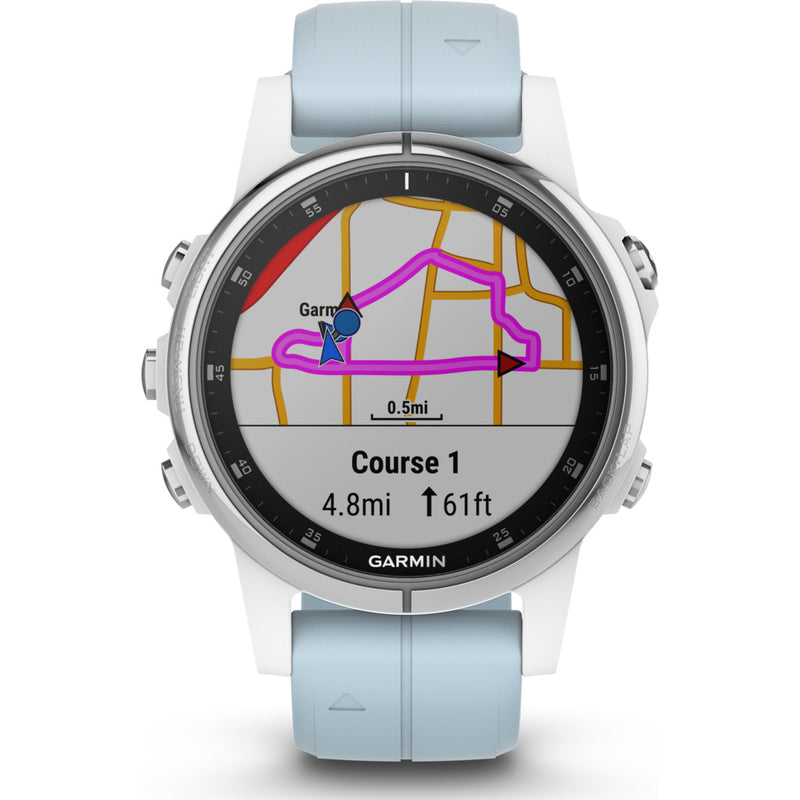 Garmin Fenix 5S Plus Multisport GPS Watch| White/ Sea Foam