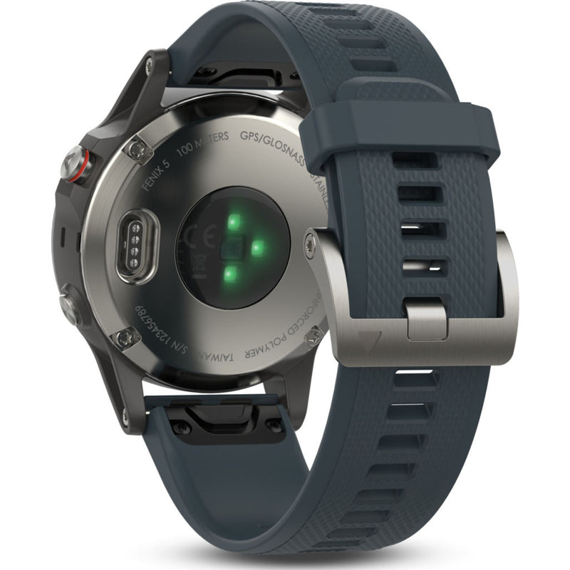 Garmin Fenix 5 Multisport GPS Watch | Silver/Granite Blue 010-01688-01